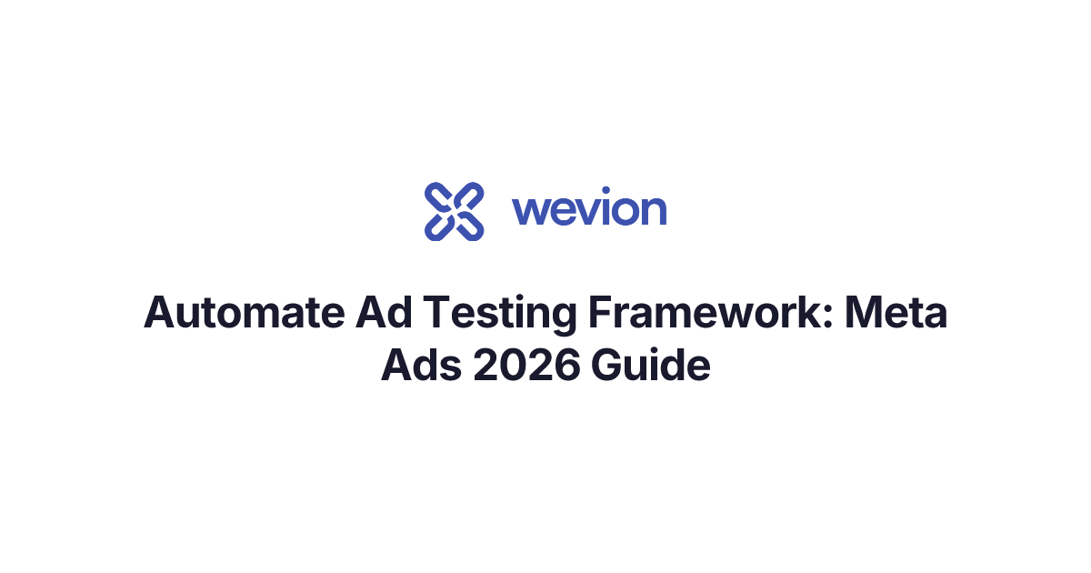 Automate Ad Testing Framework — Meta Ads 2026 Guide | Wevion