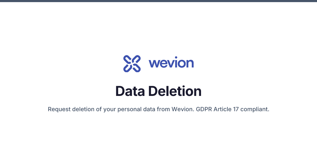 Data Deletion | Wevion