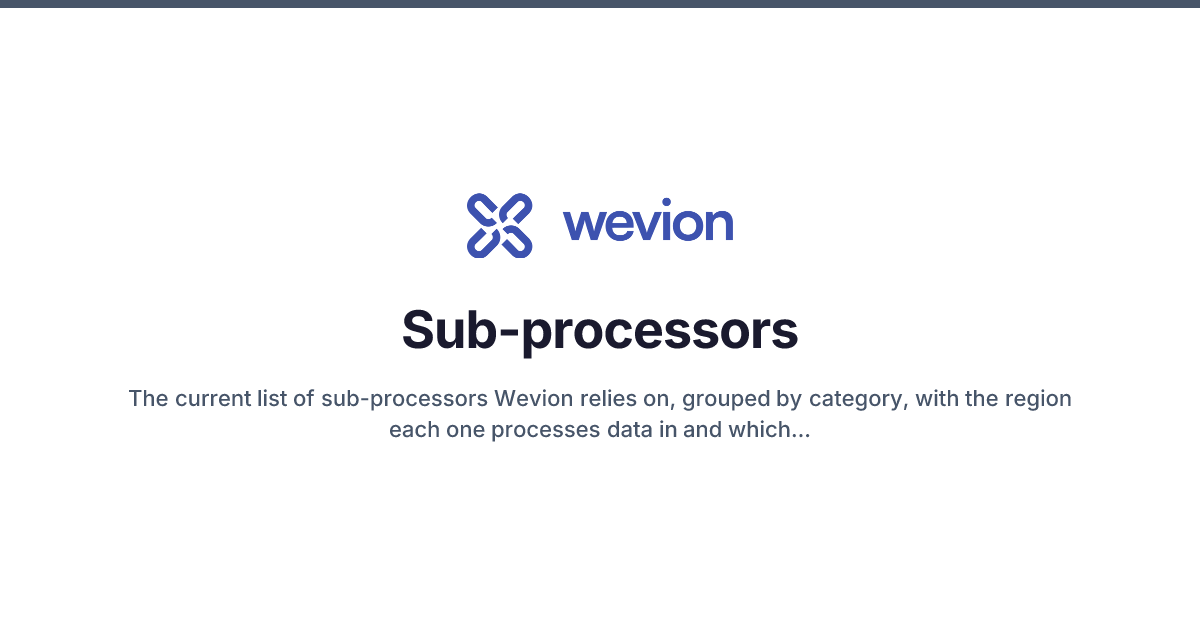 Sub-processors | Wevion